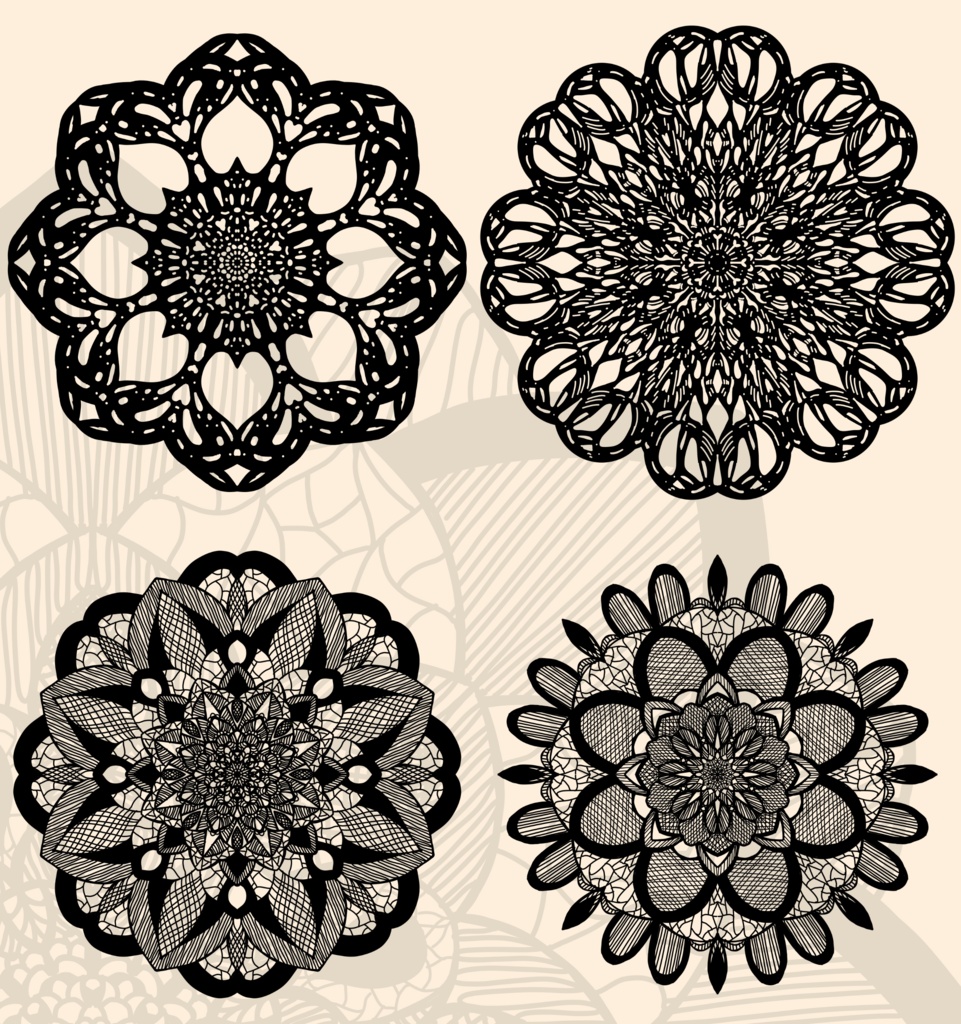 10種の円レース素材3|10 types of circle lace material 3