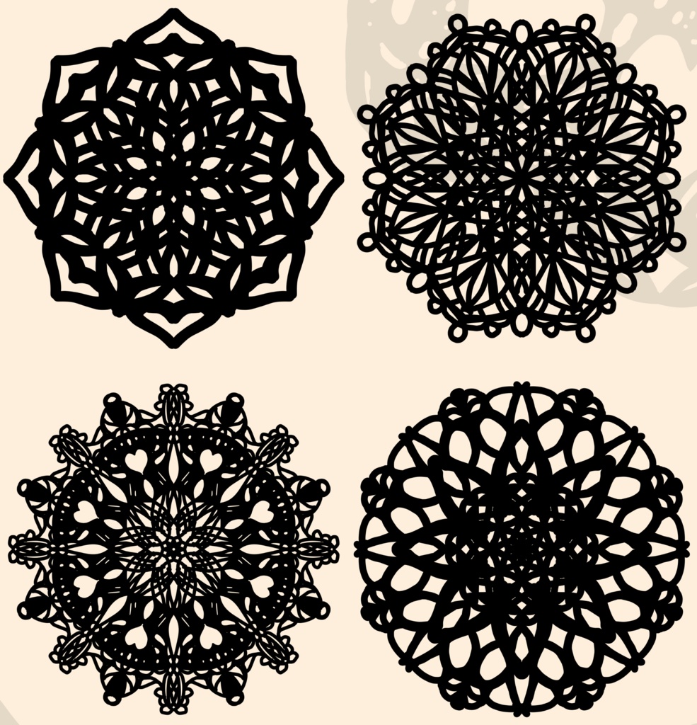10種の円レース素材3|10 types of circle lace material 3
