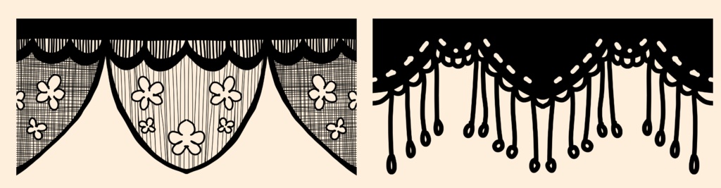 5種のシームレスレース素材とブラシ│5 types of seamless lace and blushes