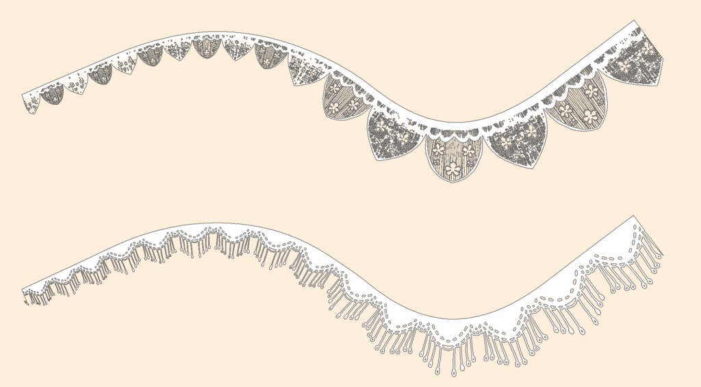 5種のシームレスレース素材とブラシ│5 types of seamless lace and blushes