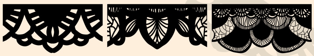 5種のシームレスレース素材とブラシ│5 types of seamless lace and blushes