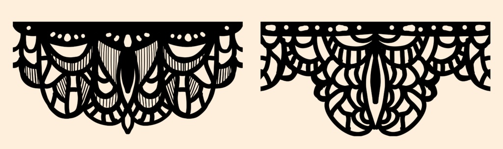 5種のシームレスレース素材とブラシ2│5 types of seamless lace and blushes 2