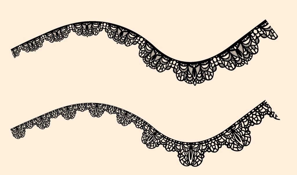 5種のシームレスレース素材とブラシ2│5 types of seamless lace and blushes 2