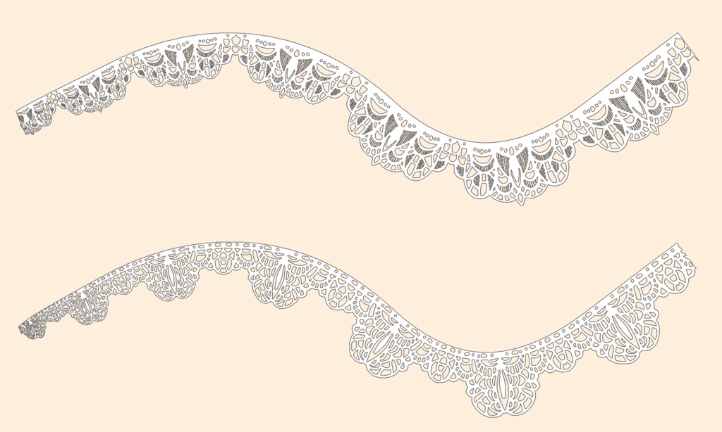 5種のシームレスレース素材とブラシ2│5 types of seamless lace and blushes 2