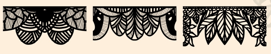 5種のシームレスレース素材とブラシ2│5 types of seamless lace and blushes 2