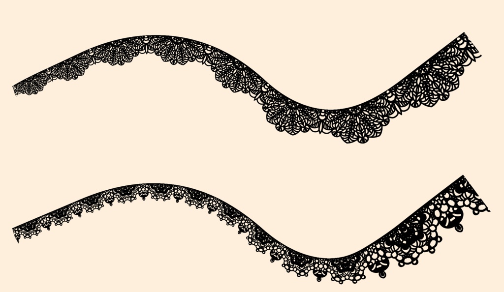 5種のシームレスレース素材とブラシ3│5 types of seamless lace and brushes 3