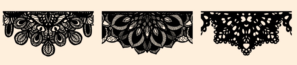 5種のシームレスレース素材とブラシ3│5 types of seamless lace and brushes 3