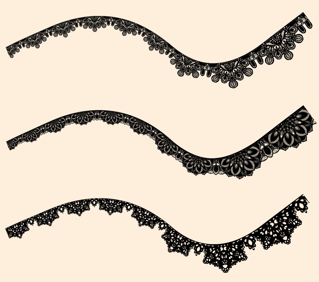5種のシームレスレース素材とブラシ3│5 types of seamless lace and brushes 3