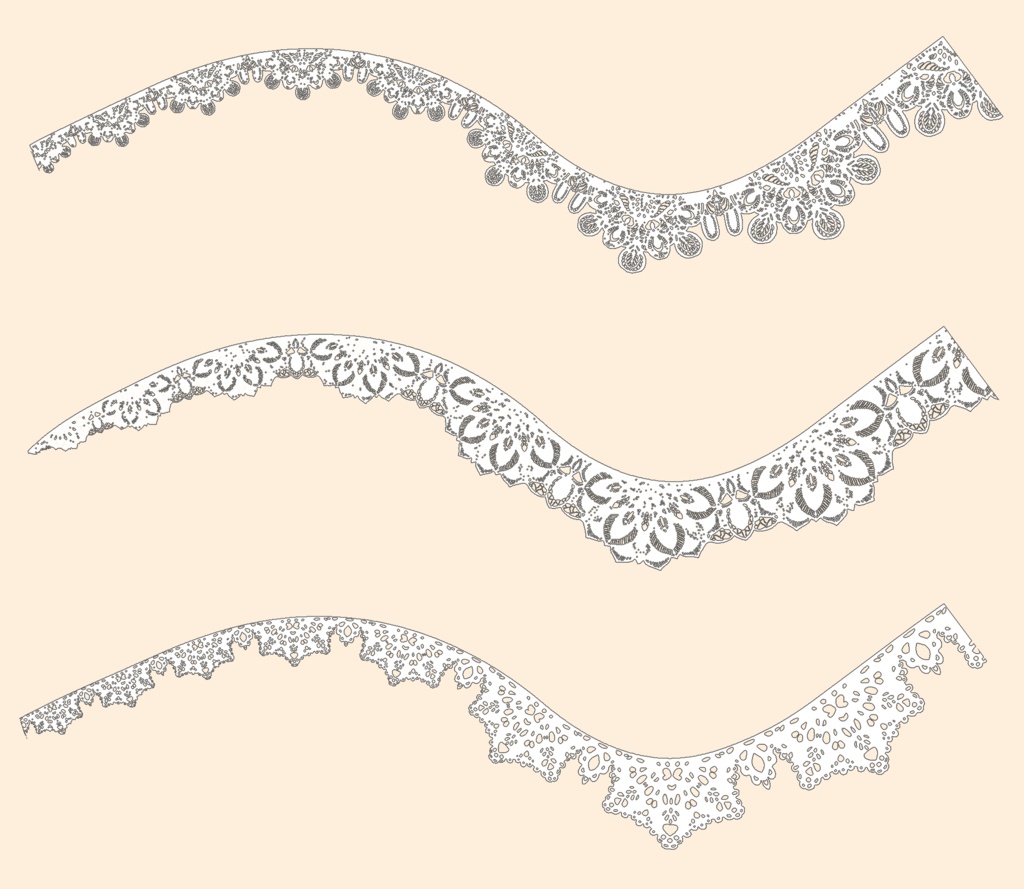 5種のシームレスレース素材とブラシ3│5 types of seamless lace and brushes 3