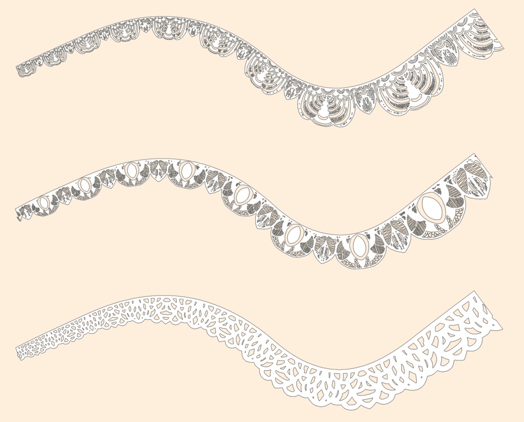5種のシームレスレース素材とブラシ4│5 types of seamless lace and brushes 4