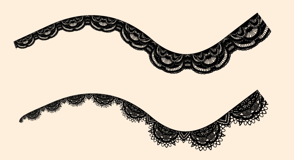 5種のシームレスレース素材とブラシ4│5 types of seamless lace and brushes 4