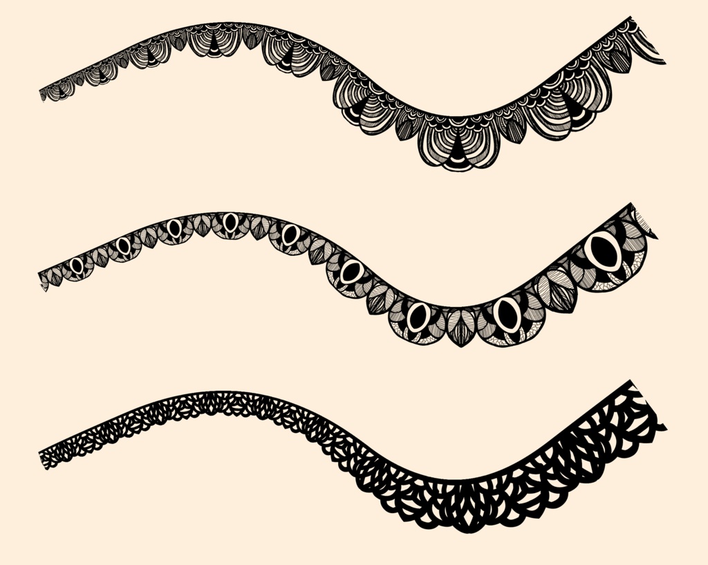 5種のシームレスレース素材とブラシ4│5 types of seamless lace and brushes 4