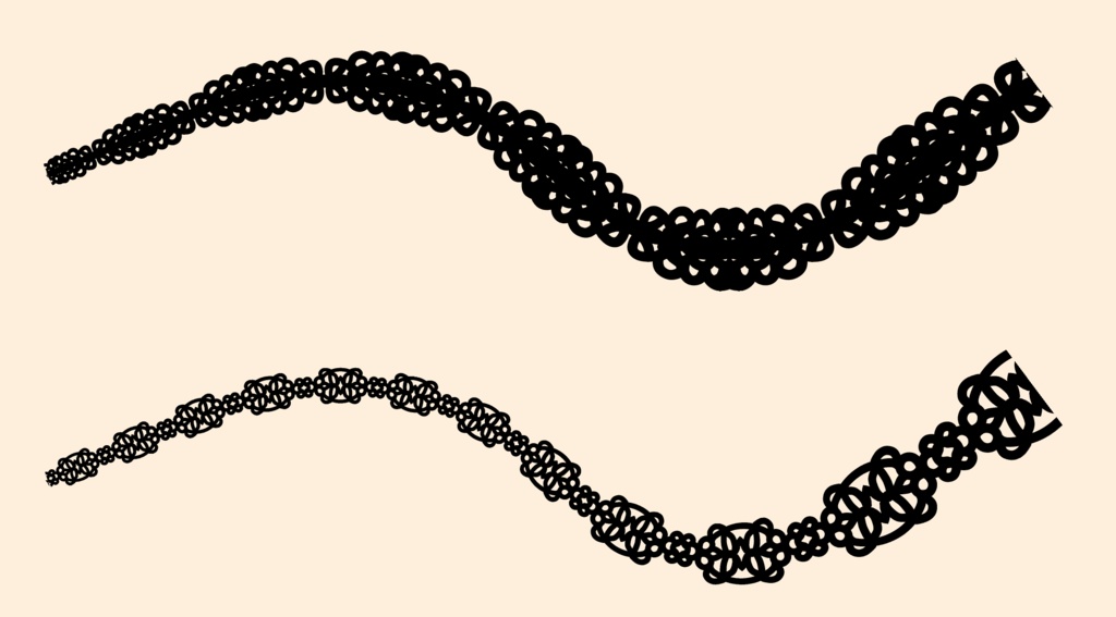 手描きシームレスレース素材5種とブラシ│Hand-drawn seamless 5 lace materials and brushes