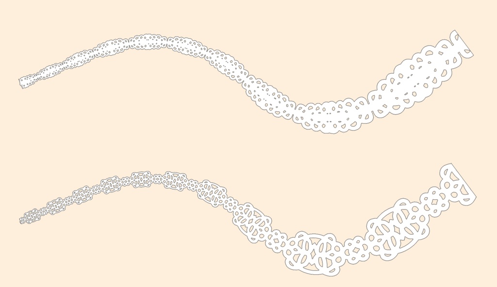 手描きシームレスレース素材5種とブラシ│Hand-drawn seamless 5 lace materials and brushes