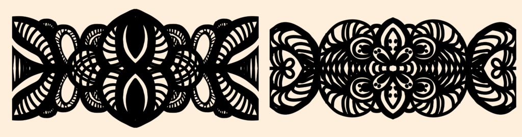 手描きシームレスレース素材5種とブラシ2│Hand-drawn seamless 5 lace materials and brushes 2
