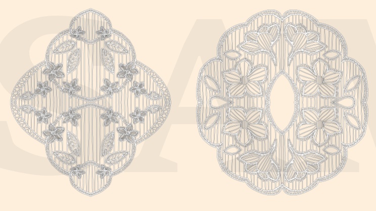 20種の手描き花柄レース素材│20 types of hand-drawn floral lace materials