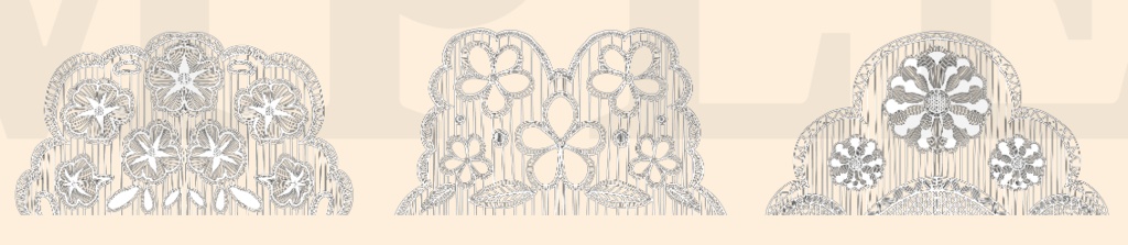 20種の手描き花柄レース素材│20 types of hand-drawn floral lace materials