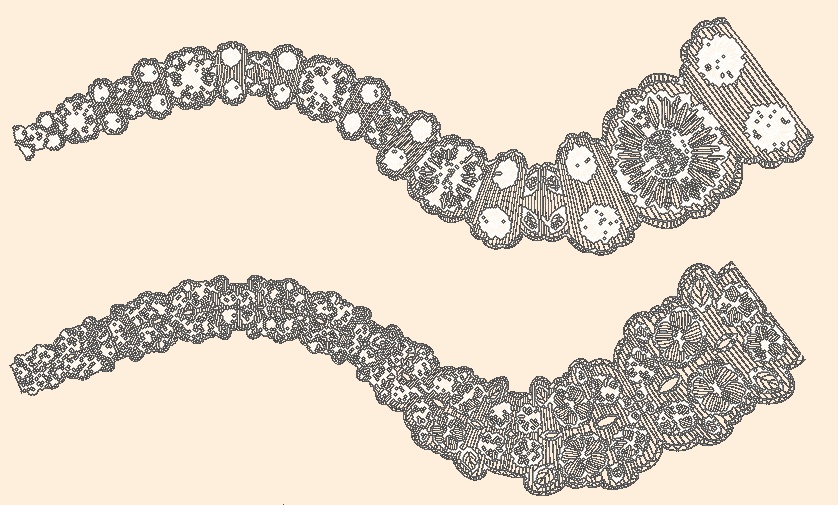 手描きシームレスレース素材5種とブラシ3│Hand-drawn seamless 5 lace materials and brushes 3