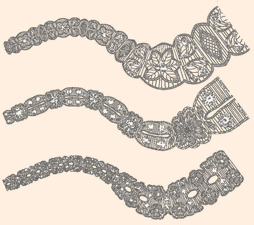 手描きシームレスレース素材5種とブラシ3│Hand-drawn seamless 5 lace materials and brushes 3
