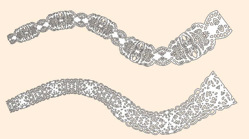 手描きシームレスレース素材5種とブラシ4│Hand-drawn seamless 5 lace materials and brushes 4