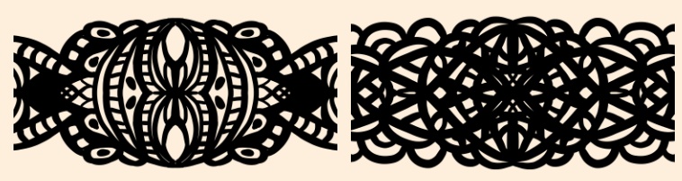 手描きシームレスレース素材5種とブラシ4│Hand-drawn seamless 5 lace materials and brushes 4