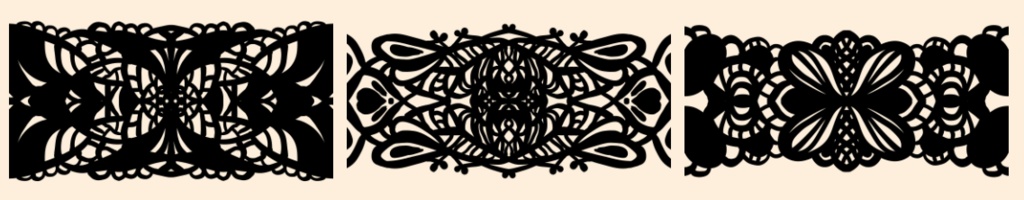 手描きシームレスレース素材5種とブラシ4│Hand-drawn seamless 5 lace materials and brushes 4