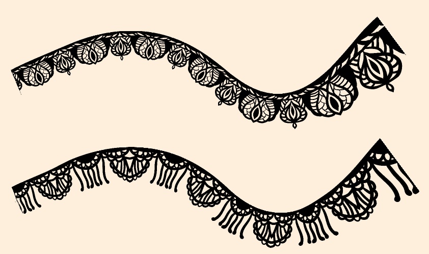 手描きシームレスレース素材5種とブラシ5│Hand-drawn seamless 5 lace materials and brushes 5