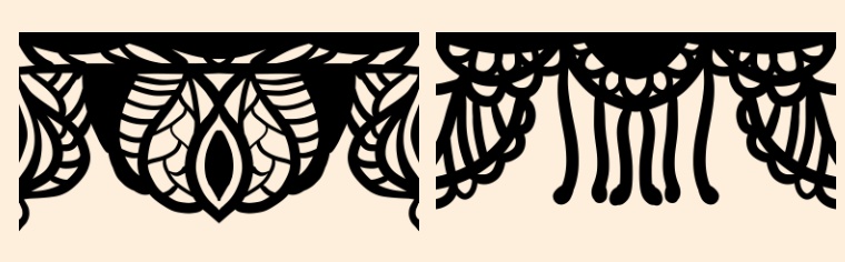 手描きシームレスレース素材5種とブラシ5│Hand-drawn seamless 5 lace materials and brushes 5
