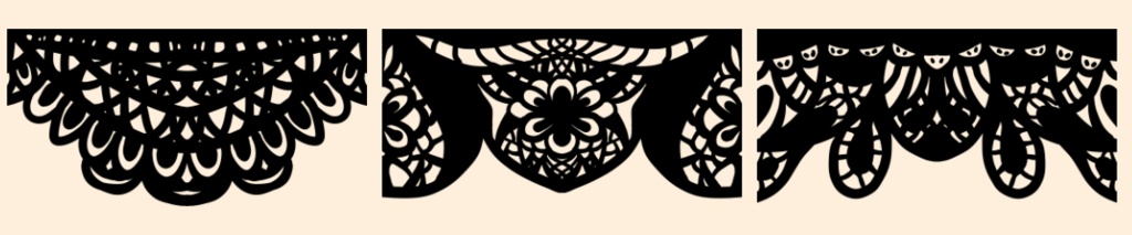 手描きシームレスレース素材5種とブラシ5│Hand-drawn seamless 5 lace materials and brushes 5