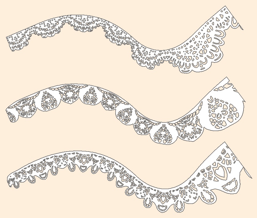 手描きシームレスレース素材5種とブラシ5│Hand-drawn seamless 5 lace materials and brushes 5