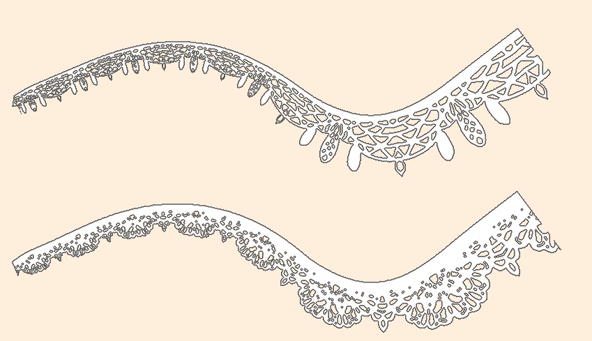 手描きシームレスレース素材5種とブラシ6│Hand-drawn seamless 5 lace materials and brushes 6