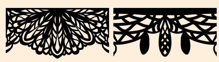 手描きシームレスレース素材5種とブラシ6│Hand-drawn seamless 5 lace materials and brushes 6