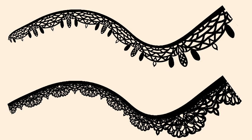 手描きシームレスレース素材5種とブラシ6│Hand-drawn seamless 5 lace materials and brushes 6