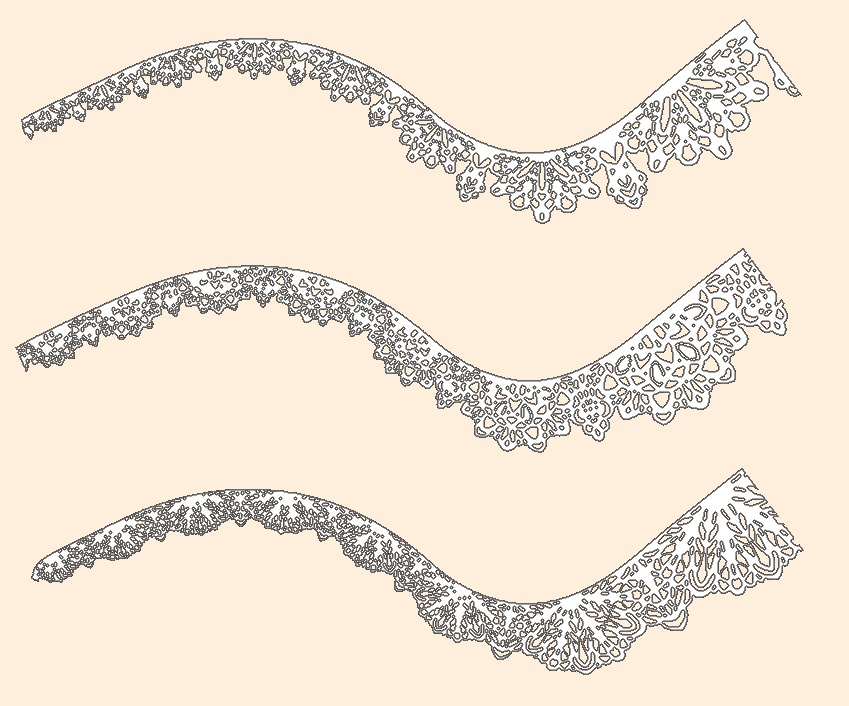 手描きシームレスレース素材5種とブラシ6│Hand-drawn seamless 5 lace materials and brushes 6