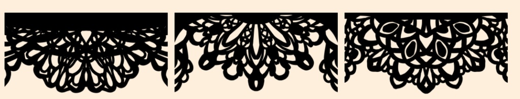 手描きシームレスレース素材5種とブラシ6│Hand-drawn seamless 5 lace materials and brushes 6
