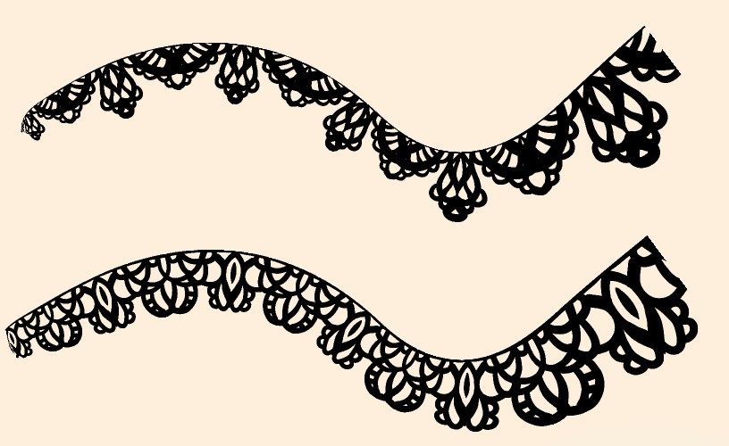 手描きシームレスレース素材5種とブラシ7│Hand-drawn seamless 5 lace materials and brushes 7