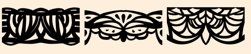 手描きシームレスレース素材5種とブラシ7│Hand-drawn seamless 5 lace materials and brushes 7