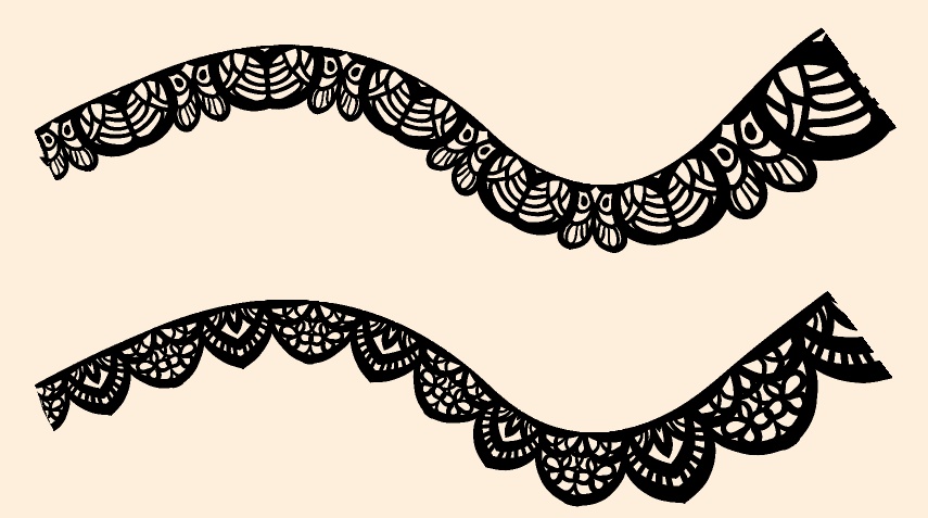 手描きシームレスレース素材5種とブラシ8│Hand-drawn seamless 5 lace materials and brushes 8