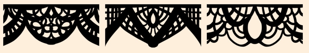 手描きシームレスレース素材5種とブラシ8│Hand-drawn seamless 5 lace materials and brushes 8