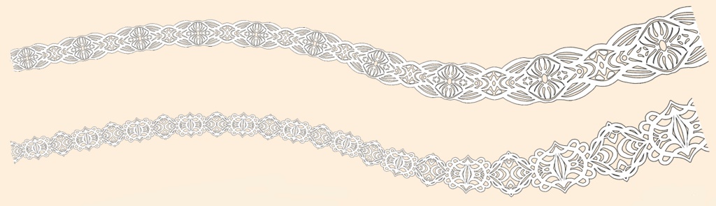 5種の手描きシームレスレース素材とブラシ│5 types of hand-drawn seamless lace materials and brushes