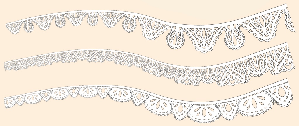 5種の手描きシームレスレース素材とブラシ2│5 types of hand-drawn seamless lace materials and brushes 2