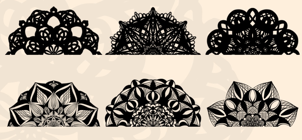 20種の手描きレース素材│20 types of hand drawn lace materials