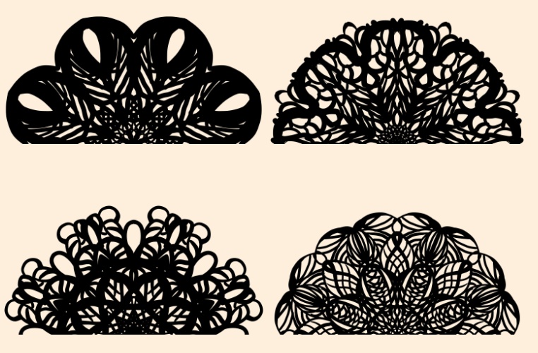 20種の手描きレース素材│20 types of hand drawn lace materials