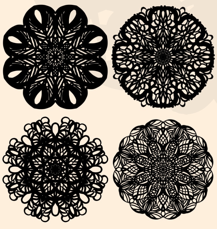 20種の手描きレース素材│20 types of hand drawn lace materials