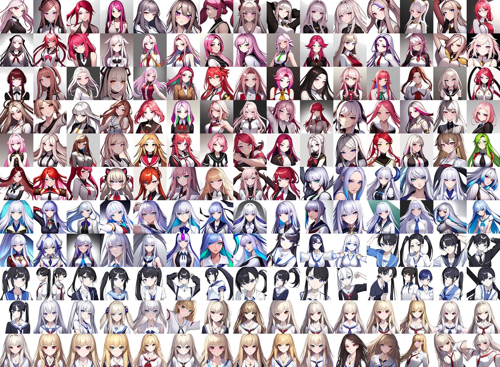 著作権フリー 「美少女アバター:学園編」 (268枚):103枚の新しい素材を追加しました!「無料版を含みます」