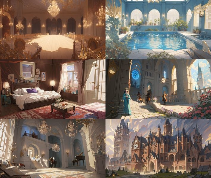 「豪華な城」 (380枚):50枚の新しい素材を追加しました! 「無料版を含みます」