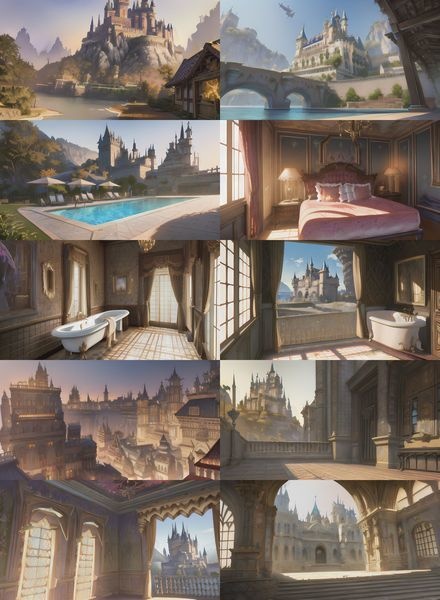 「豪華な城」 (380枚):50枚の新しい素材を追加しました! 「無料版を含みます」