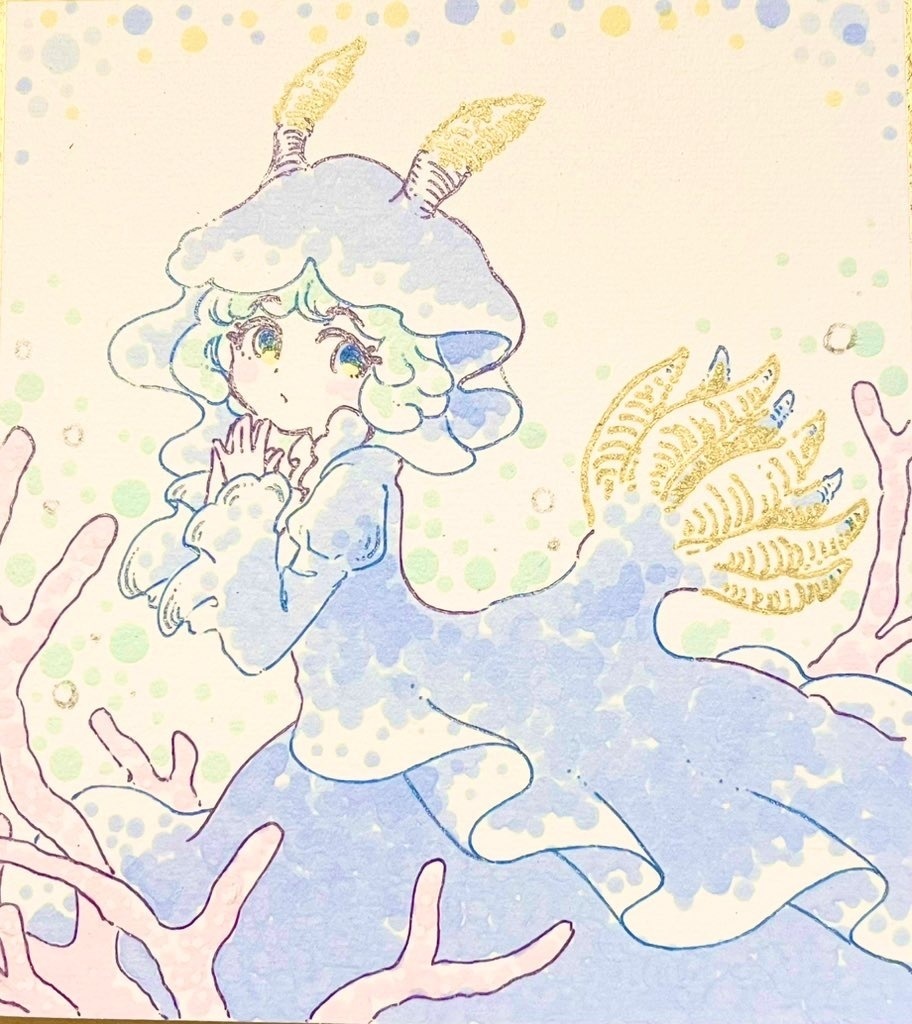ミニ色紙(シンデレラウミウシ)