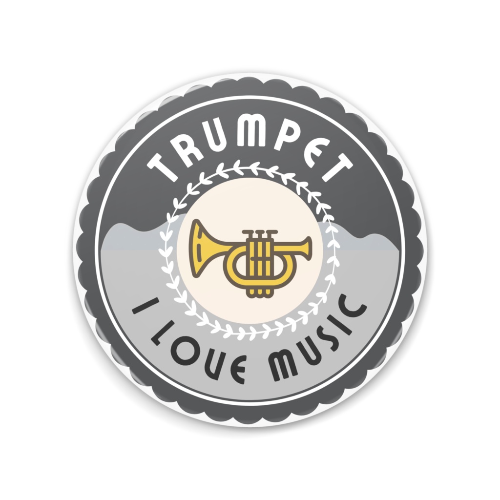 缶ミラー【トランペット🎺】I LOVE MUSIC