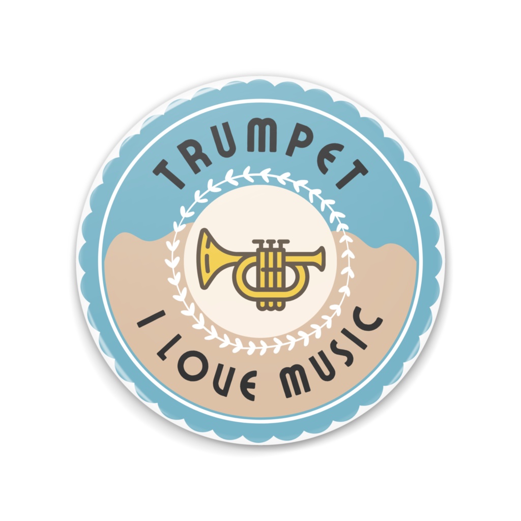 缶ミラー【トランペット🎺】I LOVE MUSIC